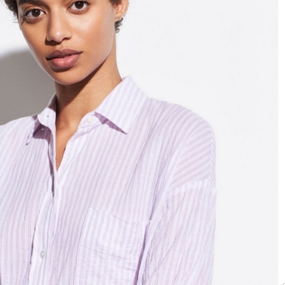 Cotton Blend Patch Chest Pocket Long Sleeves Top - Picture 8 of 9